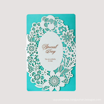 Customized Design Paper Hollow Wedding Invitation Card